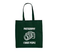 Dressdown Photography I Shoot People - 100% Cotton Tote Bag - Bottle Green - One Size