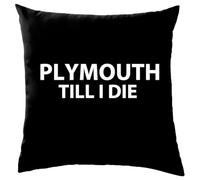 Dressdown Plymouth Till I Die - Cushion/Pillow (with Insert) - 41 x 41cm (16)" - Black - One Size