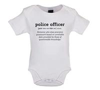 Dressdown Police Officer Definition - Organic Babygrow/Body suit - White - 0-3 Months