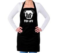 Dressdown Pug Life - Unisex Adult Kitchen/BBQ Apron - Black - One Size