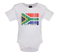 Dressdown South Africa Barcode Style Flag - Organic Babygrow/Body suit - White - 3-6 Months