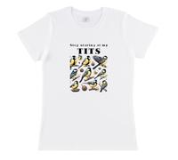 Dressdown Stop Staring at My Tits - Organic Women's Crewneck T-Shirt - White - L