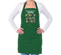 Dressdown Stop Staring At My Tits - Unisex Adult Kitchen/BBQ Apron - Bottle Green - One Size