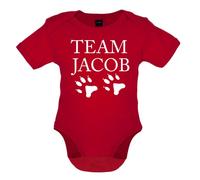 Dressdown Team Jacob Paw Print - Organic Babygrow/Body suit - Red - 0-3 Months