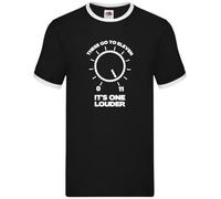 Dressdown These Go to Eleven It's One Louder - Mens Contrast Ringer T-Shirt - Black/White - Medium