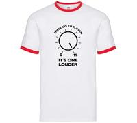 Dressdown These Go to Eleven It's One Louder - Mens Contrast Ringer T-Shirt - White/Red - XXL