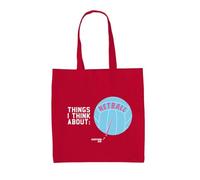 Dressdown Things I Think About: Netball - 100% Cotton Tote Bag - Classic Red - One Size