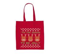 Dressdown Tis The Season To Be Jolly Christmas - 100% Cotton Tote Bag - Classic Red - One Size