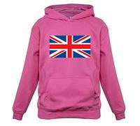 Dressdown Union Jack Flag - Childrens/Kids Pullover Hoodie - Candyfloss Pink - M (5-6 Years)