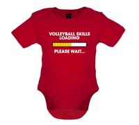 Dressdown Volleyball Skills Loading… Please Wait - Organic Babygrow/Body suit - Red - 3-6 Months