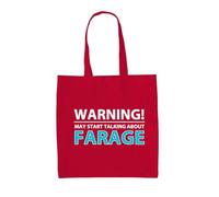 Dressdown Warning May Start Talking About Farage - 100% Cotton Tote Bag - Classic Red - One Size