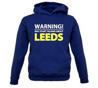Dressdown Warning May Start Talking About Leeds - Childrens/Kids Pullover Hoodie - Oxford Navy - 3-4 Years