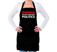 Dressdown Warning May Start Talking About Politics - Unisex Adult Kitchen/BBQ Apron - Black - One Size