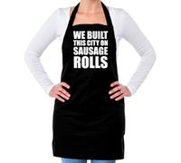 Dressdown We Built This City On Sausage Rolls - Unisex Adult Kitchen/BBQ Apron - Black - One Size