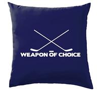 Dressdown Weapon Of Choice Ice Hockey - Cushion/Pillow (with Insert) - 41 x 41cm (16)" - Navy - One Size