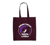 Dressdown Weekend Forecast: 100% Chance Of Climbing - 100% Cotton Tote Bag - Burgundy - One Size