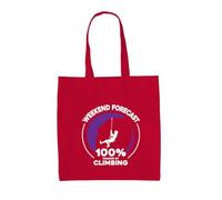 Dressdown Weekend Forecast: 100% Chance Of Climbing - 100% Cotton Tote Bag - Classic Red - One Size