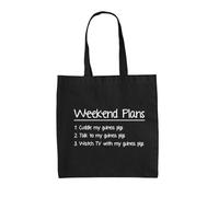 Dressdown Weekend Plans With My Guinea Pigs - 100% Cotton Tote Bag - Black - One Size