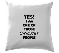 Dressdown Yes! I Am One Of Those Cricket People - Cushion/Pillow (with Insert) - 41 x 41cm (16)" - White - One Size