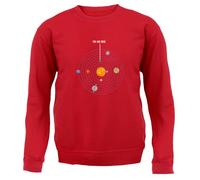 Dressdown You Are Here Solar System - Unisex Crewneck Sweater/Jumper - Fire Red - Medium