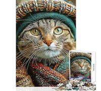 Dressed Cat Portrait 1000 Piece Jigsaw Puzzle for Teenagers Support Memory Strength And Retention Gentle Calm Leisure Activity (38X52cm)