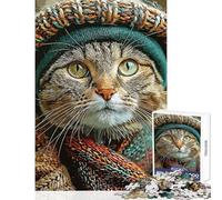 Dressed Cat Portrait Jigsaws 1000 Pieces for Teenagers Stimulate Active Brain And Mind Gentle Relaxing Fun Activity (38X26cm)