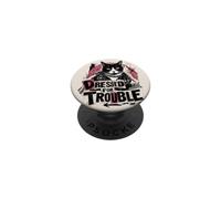 Dressed For Trouble Cat Punk Rocker Attitude PopSockets Adhesive PopGrip