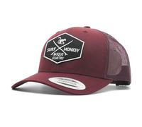 Dressed in Music Play with ME Surf Monkey® Adjustable Baseball Cap, Type: Trucker Origins, Men/Women Caps, Azul Marino/Granate, One Size