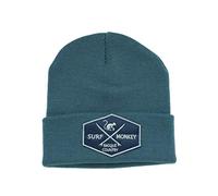 DRESSED IN MUSIC PLAY WITH ME Surf Monkey® Beanie Unisex Adult - Knit Hat - One Size - Winter Hat - Embroidered Patch - Ribbed Knit Design (Blue)
