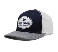 DRESSED IN MUSIC PLAY WITH ME Trucker Cap for Men/Women - Surf Monkey® - Adjustable Baseball Cap - One Size - 6-Sided Trucker Model - Embroidered Patch (Navy/White)