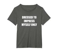 Dressed to Impress Myself Only T-Shirt, Women's Plus, Asphalt, 5X
