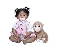 Dressed Toddler Girl Silicone Doll 55cm/22in Poseable with Bottle and Pacifier for Kids Playmate Role-Playing Parent-Child Activities