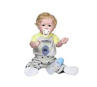 Dressed Toddler Silicone Poseable Baby Doll with Bottle and Pacifier, Ideal Playmate for Kids, Movable Head and Limbs, Lightweight for Holding Carrying Snuggling, Suitable for Bathing Parent-Child Ac