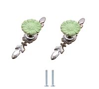 Dresser Knobs 2Pcs Green Cabinet Wardrobe Shoe Cabinet Door Pulls Zinc Alloy Single Hole Knobs Sunflower Small