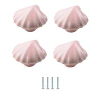 Dresser Knobs 4Pcs Ceramic Shell Handles Ocean Color Door Drawer Cabinet Knobs Pink