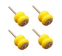 Dresser Knobs 4Pcs Furniture Handles Shoe Cabinet Drawer Single Hole Round Knobs Small Yellow