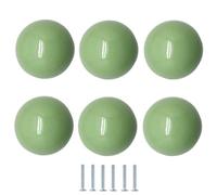 Dresser Knobs 6Pcs Colorful Spherical Ceramic Handles Furniture Cabinet Wardrobe Door Round Ball Drawer Pulls Single Hole Color Ball Green
