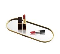 Dresser With Perfume Tray: Style Gold Mirror, Decorative Trays, Vanity Organizer With Mirror, Luxury Cosmetic Display Stand, Jewelry Holder, Maqui Storage