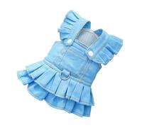 Dresses for dogs, cats outfits for outdoor, stylish cowboy overall dress for kitten dolls, decorative outdoor outfits with type in the gaBreathable design with airy fabric structure.