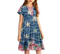 Dresses for Girls Fashion Summer Kids Girls Children Short Sleeve A Line Swing Dress Crewneck Sundress Cute Funny Tie Dye Butterfly Floral Graphic Print Princess Dress Multicolor8 13 Years