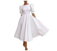 Dresses for Women Business Casual Women's Party Elegant White Dress Dress Bridesmaids Long Swing Backless Women's Dress Tie Waist Dress