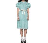 Dresses for Women Halloween Costume Ladies 80s Creepy Sister The Shining Twins Costume Puff Sleeve Blue Dress - FKB 4XL