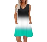 Dresses for Women UK Denim White Dress Mini Maxi Milk Maid Summer Clothes Bodycon Maxi Dress Black Dresses Long for Women Fit and Flare Short, Cyan XXL