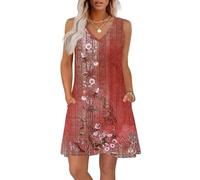 Dresses for Women UK Pink Dress Beach Ladies Summer Sundress White Maxi Shirred Wedding Outfits for Women Womens Dresses Size 14 Long Sleeve Satin Dress Tea Knee Length Cotton Shift, Red M