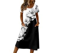 Dresses Wedding Guest Women's Elegant Print Crewneck Short Sleeve Beach Dress Summer Swing, Midi Dress Casual A-Line Party Dres Flowy Boho Vacation Dres Cocktail Dresss