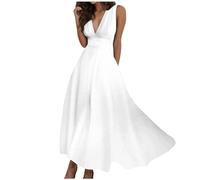 Dresses Women's Long Summer Dress Women's Elegant Cocktail Dress Deep V-Neck Dress Sleeveless with Side Zip Maxi Dress Plain Flowing Ball Dress Fashion Tunic Dress Sexy Casual Dresses