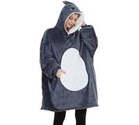 dressfan Unisex Animal Shark Hoodie Halloween Cosplay Costume Sweatshirt Hooded Super Warm and Cozy with Giant Pocket,One Size Fits All Grey, Grey, One Size