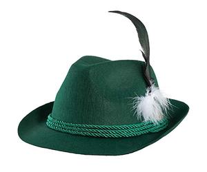 dressforfun 302850 Unisex´s Accesories Green German Hat with Feather, Felt, Bavarian Style, Beerfest Festival Party