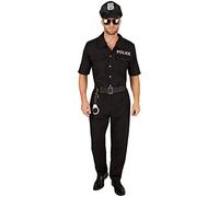 dressforfun 900301 - Men’s Costume Policeman | Short-sleeved Shirt | Comfortable Trousers | includes Handcuffs (S | No. 301434)