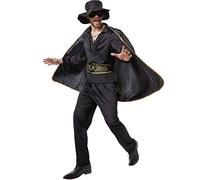 dressforfun 900531 - Men's Costume All-Black Zorro, Includes Cape Mask and Hat (L | No. 302662)